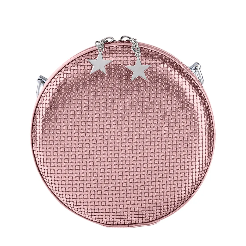 Pink Xiniu круглая Сумка Женская Роскошная вечерняя сумка сумки женские сумки дизайнерские Серебряные вечерние клатчи через плечо сумка 8M35 - Color: Pink