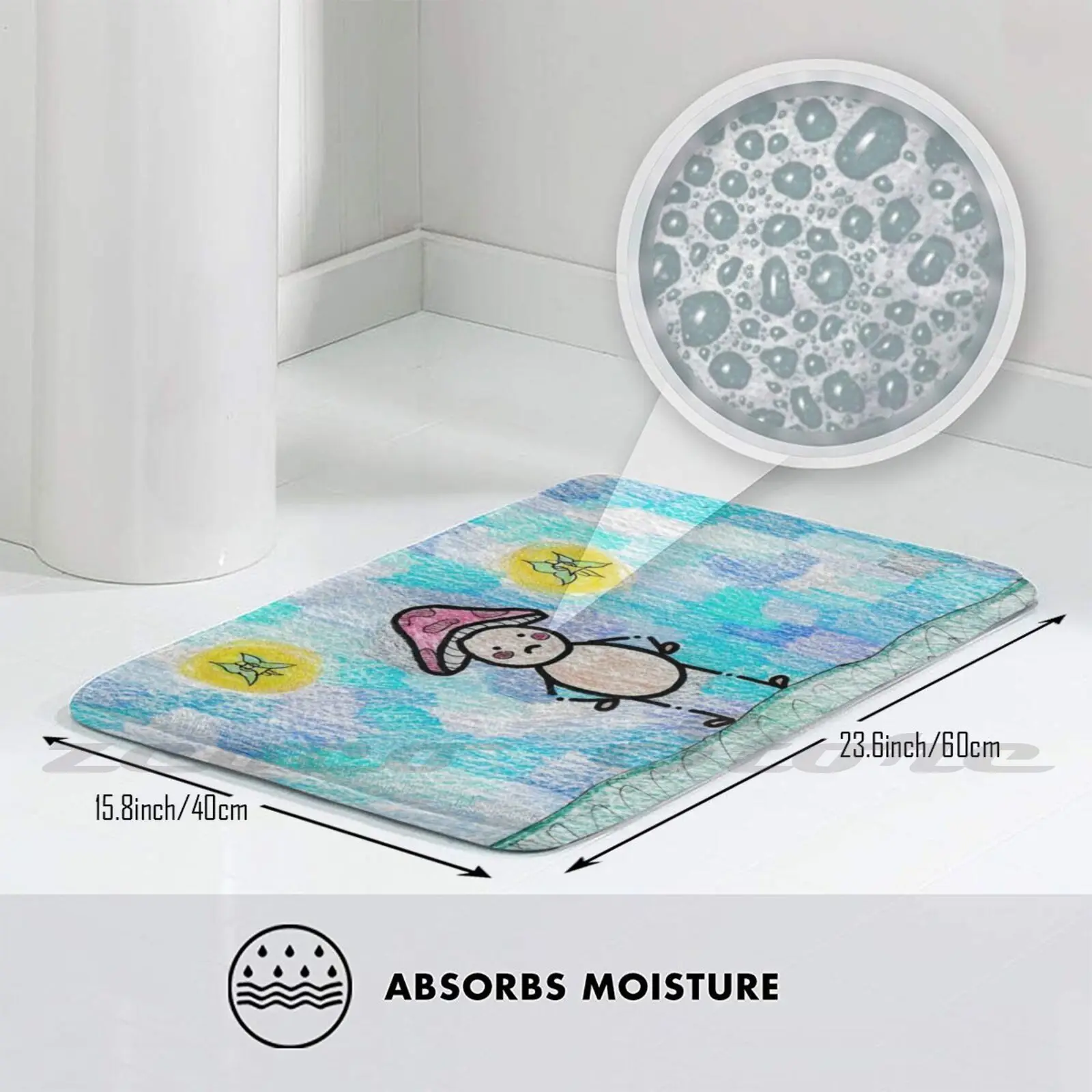 Коврик жареный рис и змея противоскользящий мягкий ковер поглощение воды