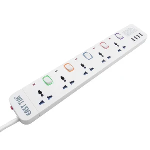 multifunctional intelligent platoon lightning protection overload protection tow wire board 4usb 3 2a fast charger 1 5m cable free global shipping