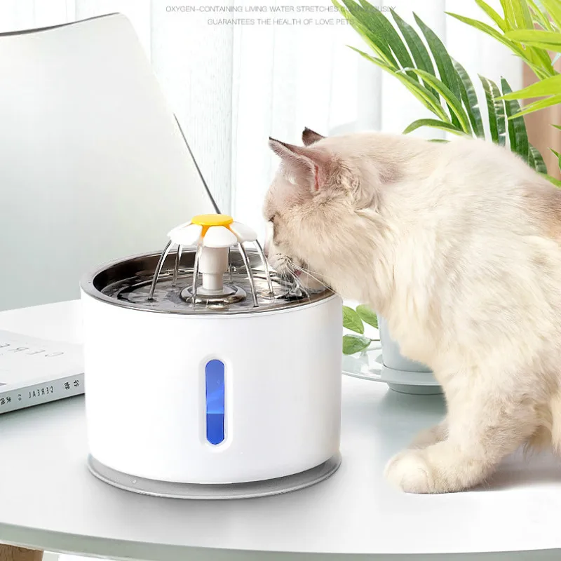 

2.4L Automatic Pet Cat Water Fountain with LED Electric USB Dog Cat Pet Mute Drinker Feeder Bowl Pet Drinking Fountain Dispenser
