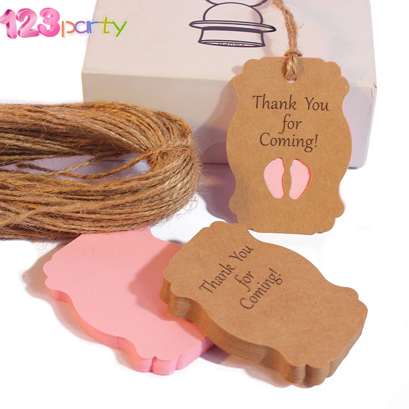 50 шт. спасибо за то что направились крафт-бумажные бирки + веревки украшения для