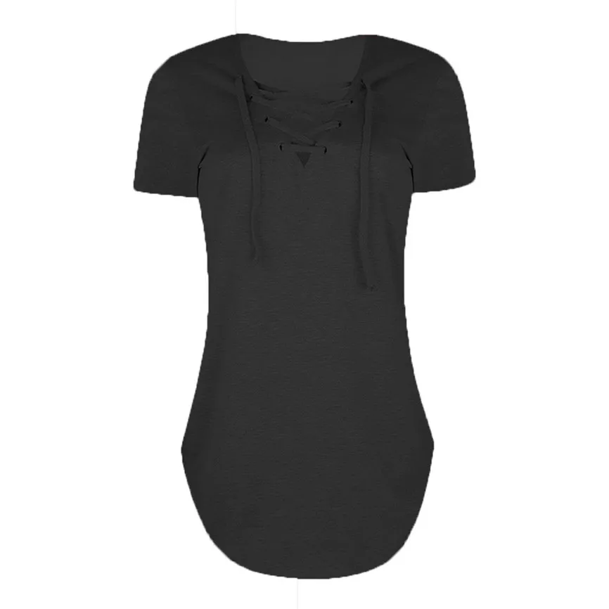 Женская блузка с v образным вырезом модная однотонная коротким рукавом летняя