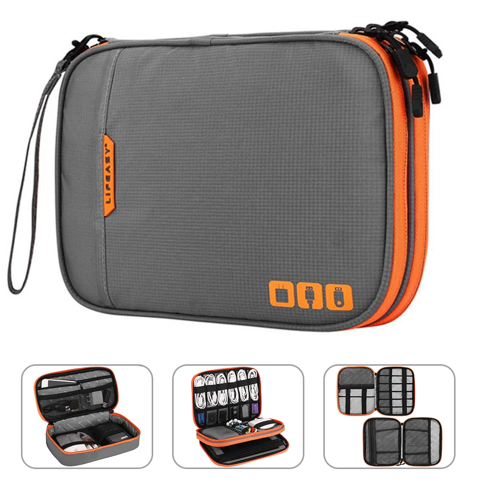 

Portable Electronic Accessories Travel case,Cable Organizer Bag Gadget Carry Bag for iPad,Cables,Power,USB Flash Drive, Charger