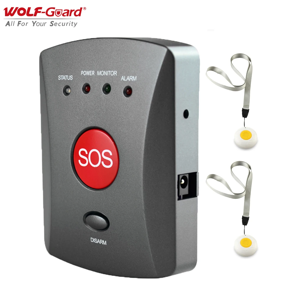 Волк-охранник Беспроводной GSM SMS Панель с тревожной кнопкой SOS аварийный комплект