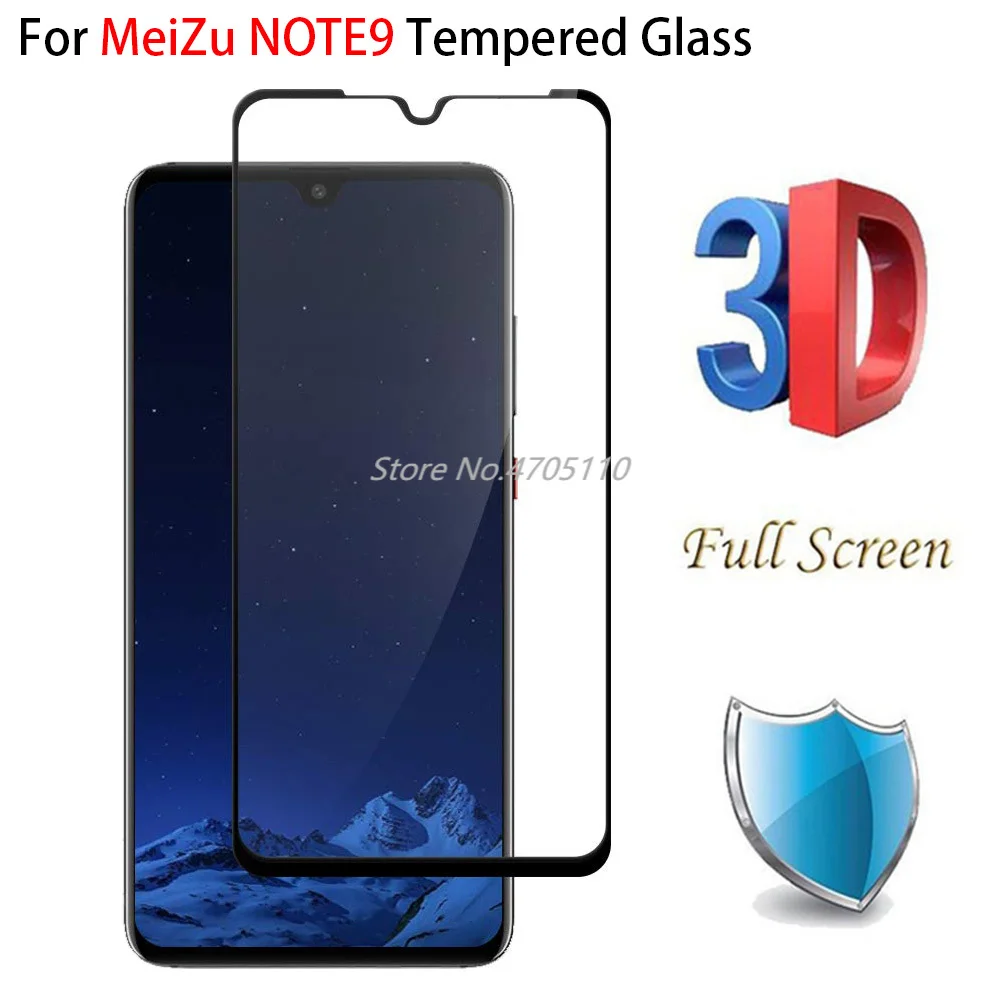 2 шт. полностью покрытый стеклянный чехол для MEIZU NOTE9 NOTE8 клей черное закаленное
