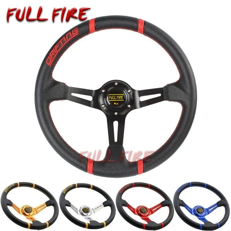 

Car Universal 350MM leather steering wheel PVC Racing steering wheel sports High quality Auto parts modification