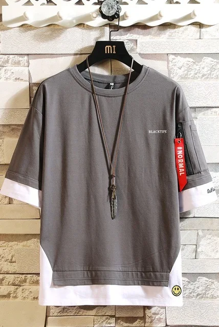 Футболка хлопковая с коротким рукавом и круглым вырезом для мальчиков|Мужские