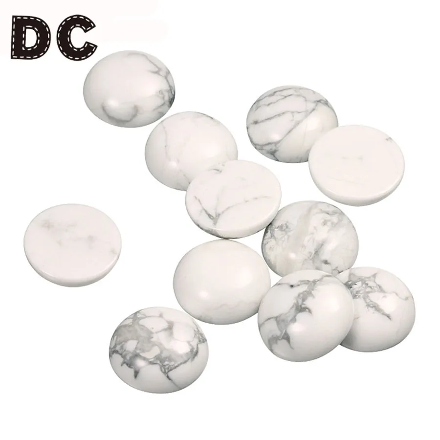 Круглый натуральный белый купол Howlite из кабошона DC 20 шт./лот бусины 8/12/14/16 мм