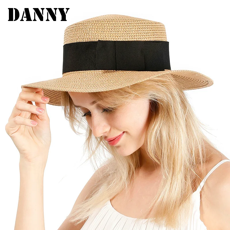 

Шляпа женская Соломенная с бантом, элегантная Панама в британском стиле ретро, дышащая однотонная, в стиле Звезд, для лета