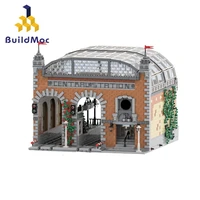buidmoc city modular train station idea original modules building blocks childs gift educational toy diy creative cities model