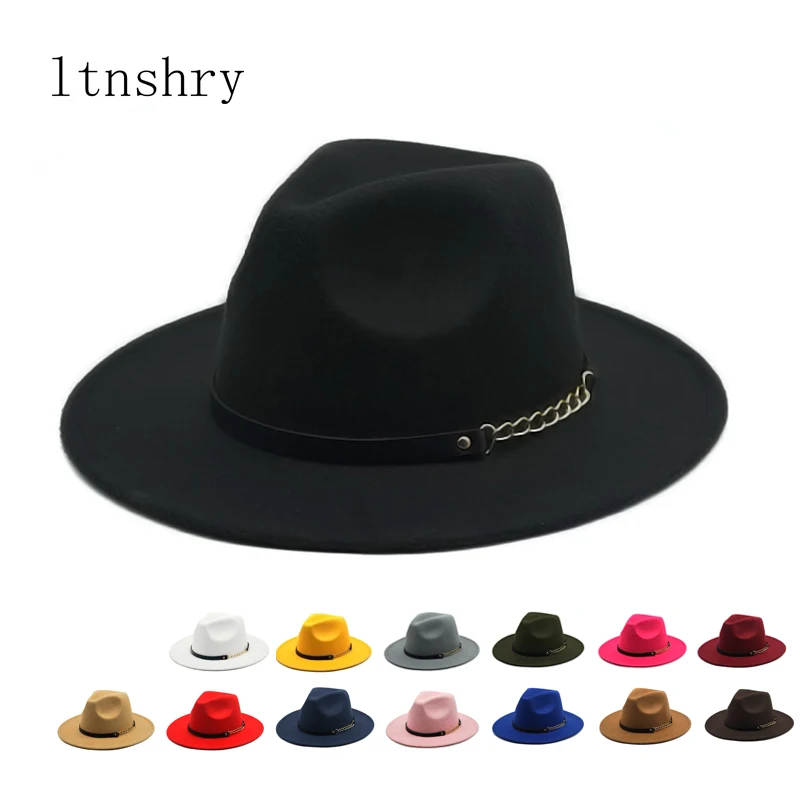 

New fashion Winter Autumn Imitation Woolen Women Men Ladies Fedoras Top Jazz Hat European American Round Caps Bowler Hats