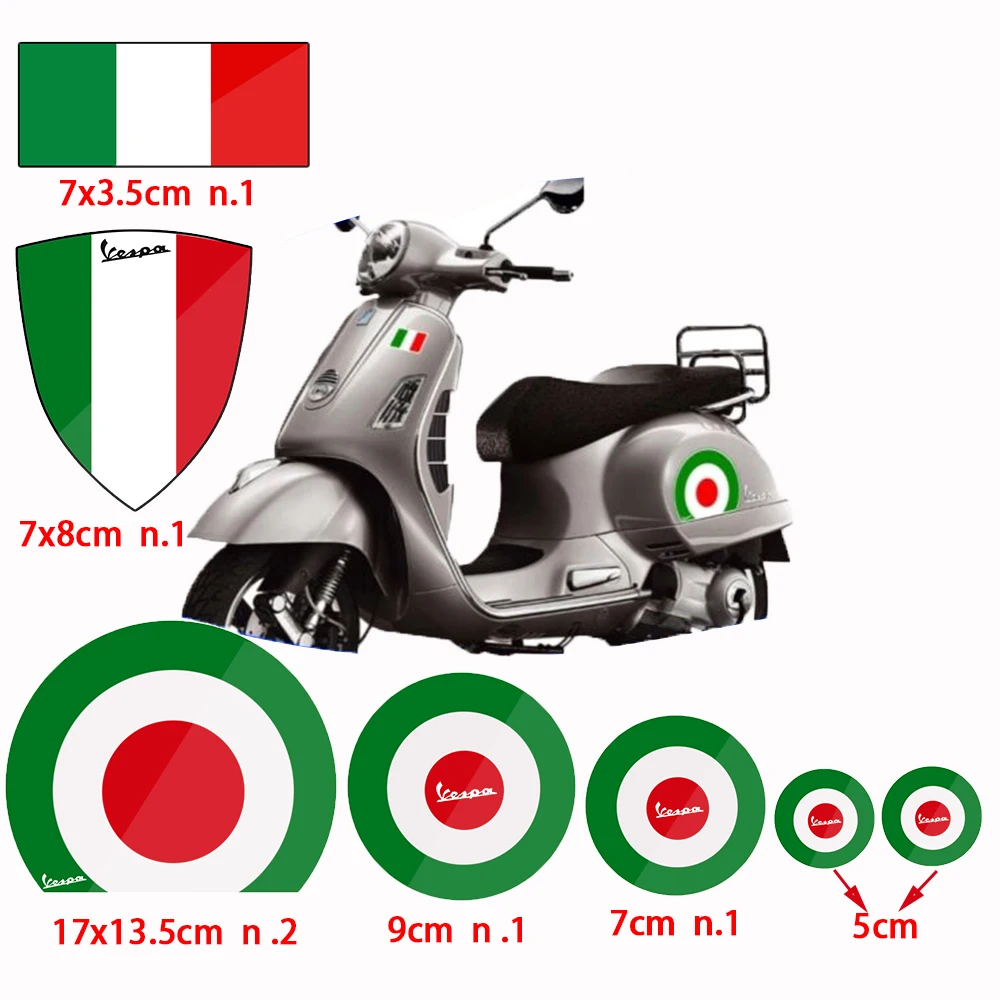 Наклейки на мотоцикл флаг Италии Набор наклеек для PIAGGIO VESPA GTS GTV PX LT LX LXV SPRINT PRIMAVERA 50