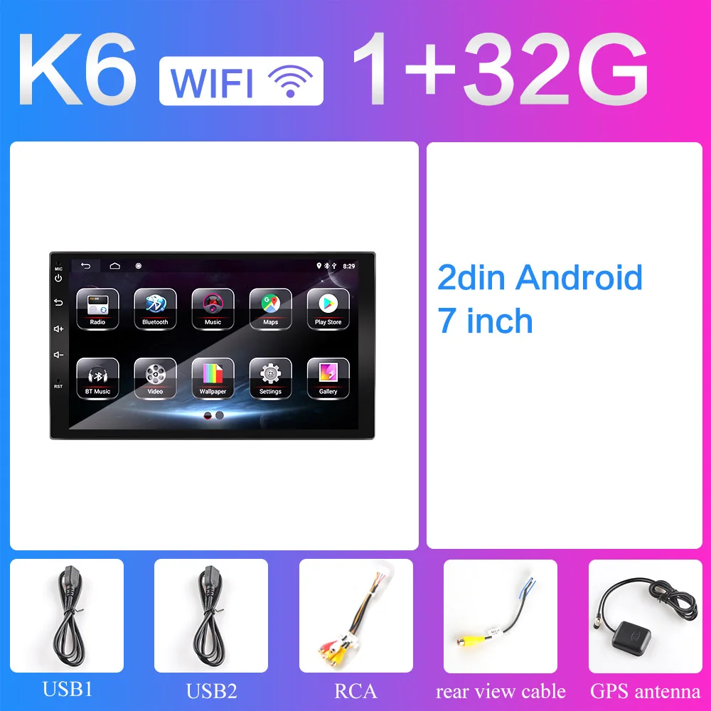 2 Din " Android 8,1 Автомагнитола 2DIN HD Авторадио 4G WiFi USB FM Аудио Видео Мультимедиа стерео плеер универсальный gps навигация