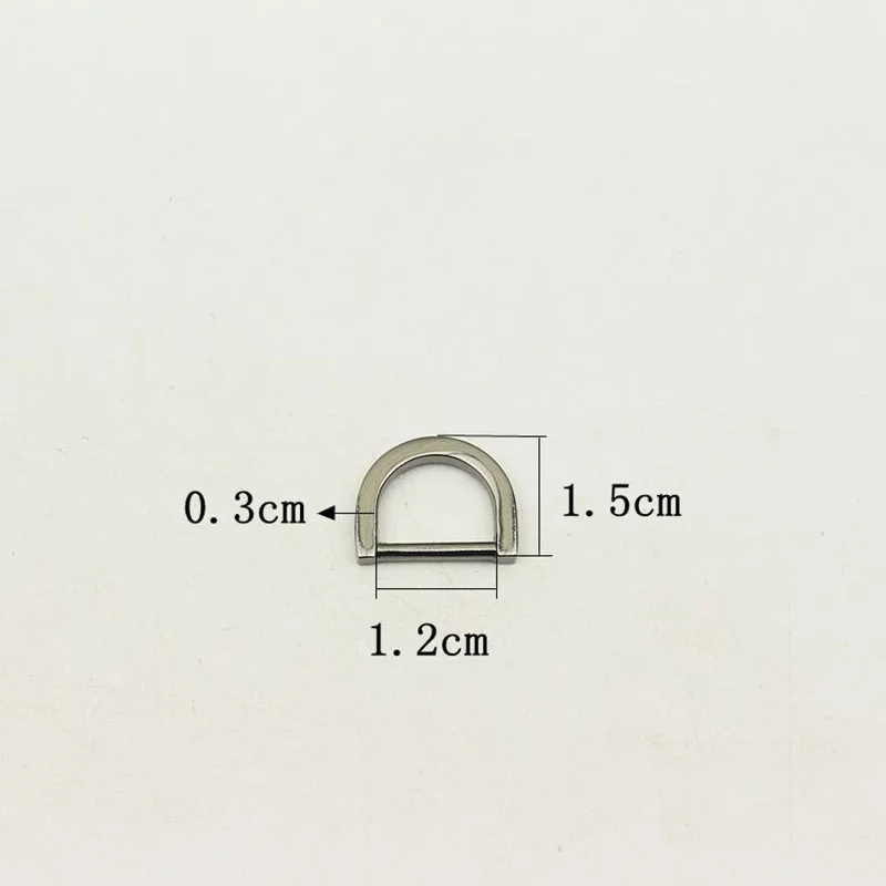 50Pcs 12mm Inner Dia Metal D Ring Diecast Hook Buckles for Bag Strap Clasps Keychain DIY Handbag Clothing Hardware Accessories