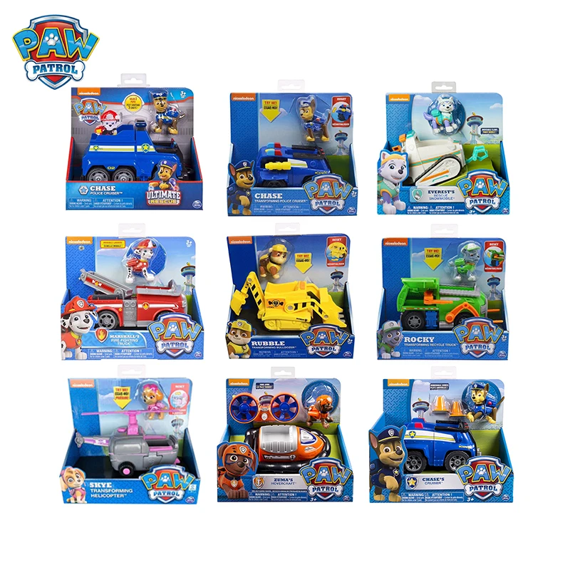 

Genuine Paw Patrol Rescue Dog Puppy Set Toy Car Patrulla Canina Toys Action Figure Model Chase Skye Rubble Car For Children Gift