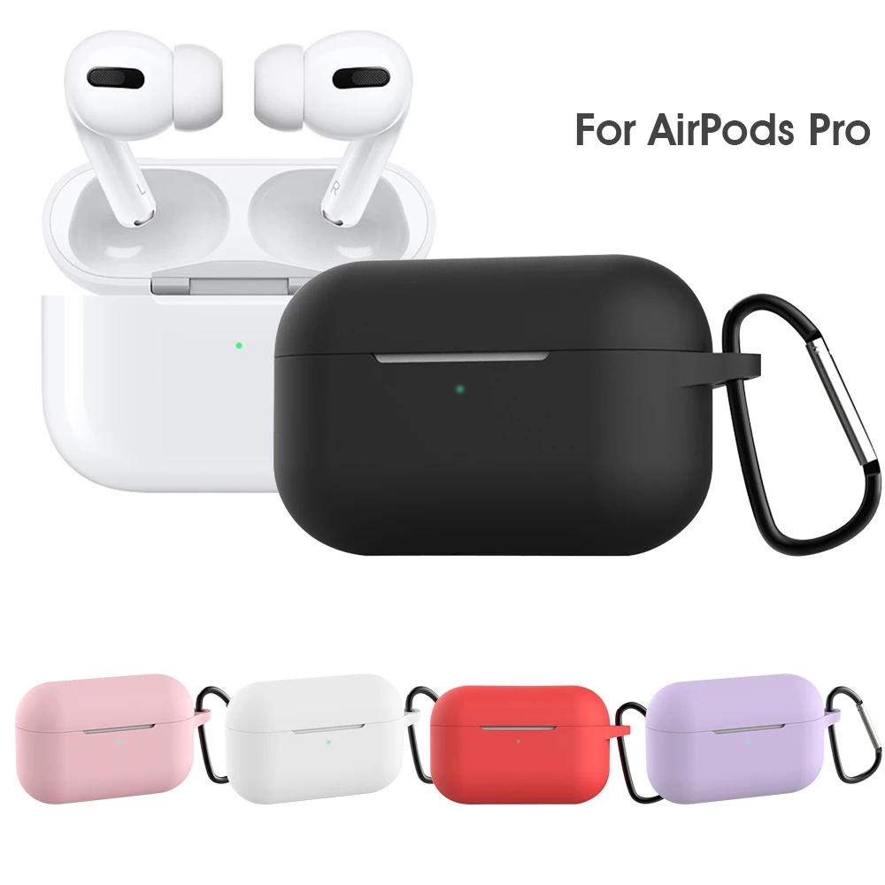 Для AirPods Pro Чехол Мягкий силиконовый беспроводной Bluetooth чехол для AirPods pro чехол защитный чехол с крючком чехол
