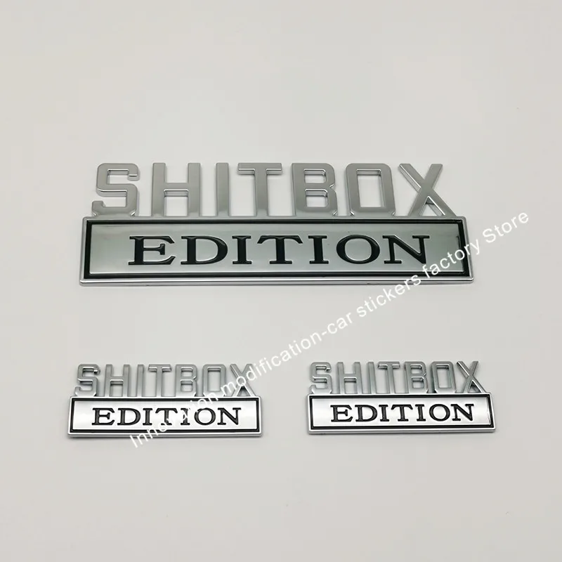 3 шт. 1big 7 ''+ 2small SHITBOX EDITION хромированные черные/красные/синие эмблемы значки