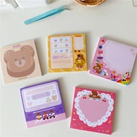 korean ins cartoon cute cake bear memo pad girl kawaii mini color note creative portable memorandum 50 sheets school stationery