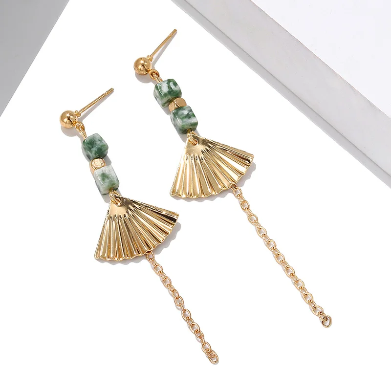 Женские Геометрические серьги капельки квадратные из смолы с зубчатой