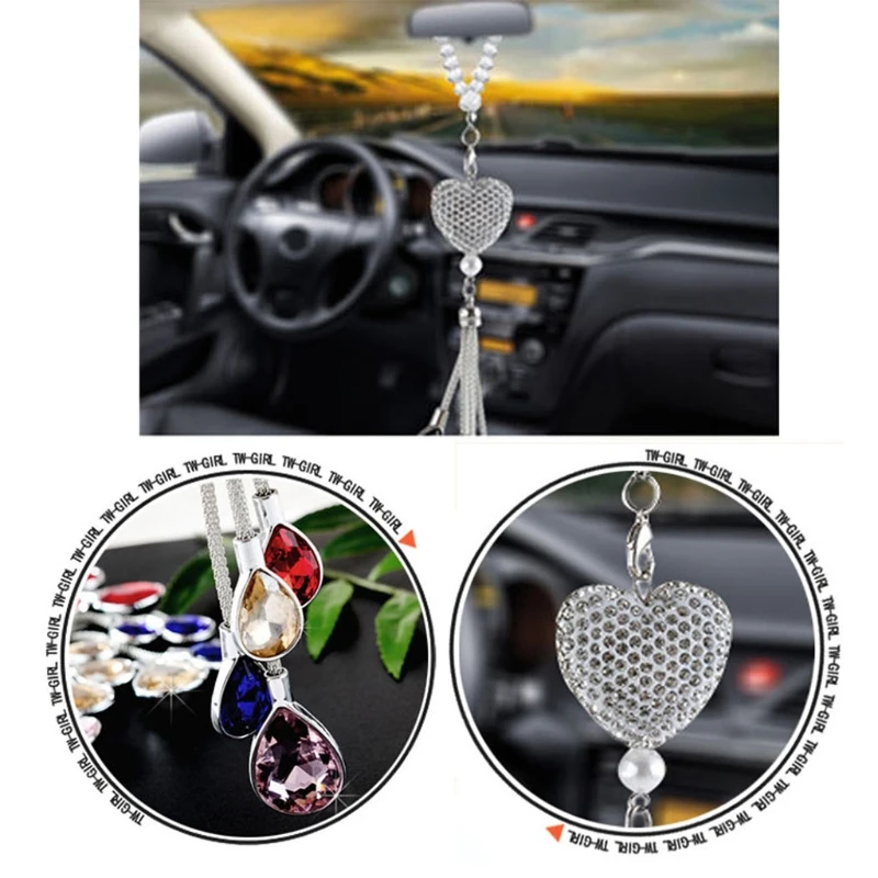 

Car Blingbling Pendant Rear View Mirror Pendants Vehicle Interior Decorations Excellent Presents for Friends Family