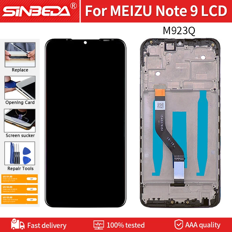 Оригинальный ЖК дисплей 6 2 дюйма для MEIZU Note 9 M822Q кодирующий преобразователь
