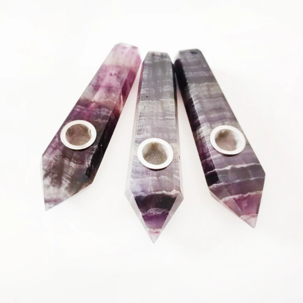 Натуральный флюорит курительная трубка хрустальный камень держатель для табака