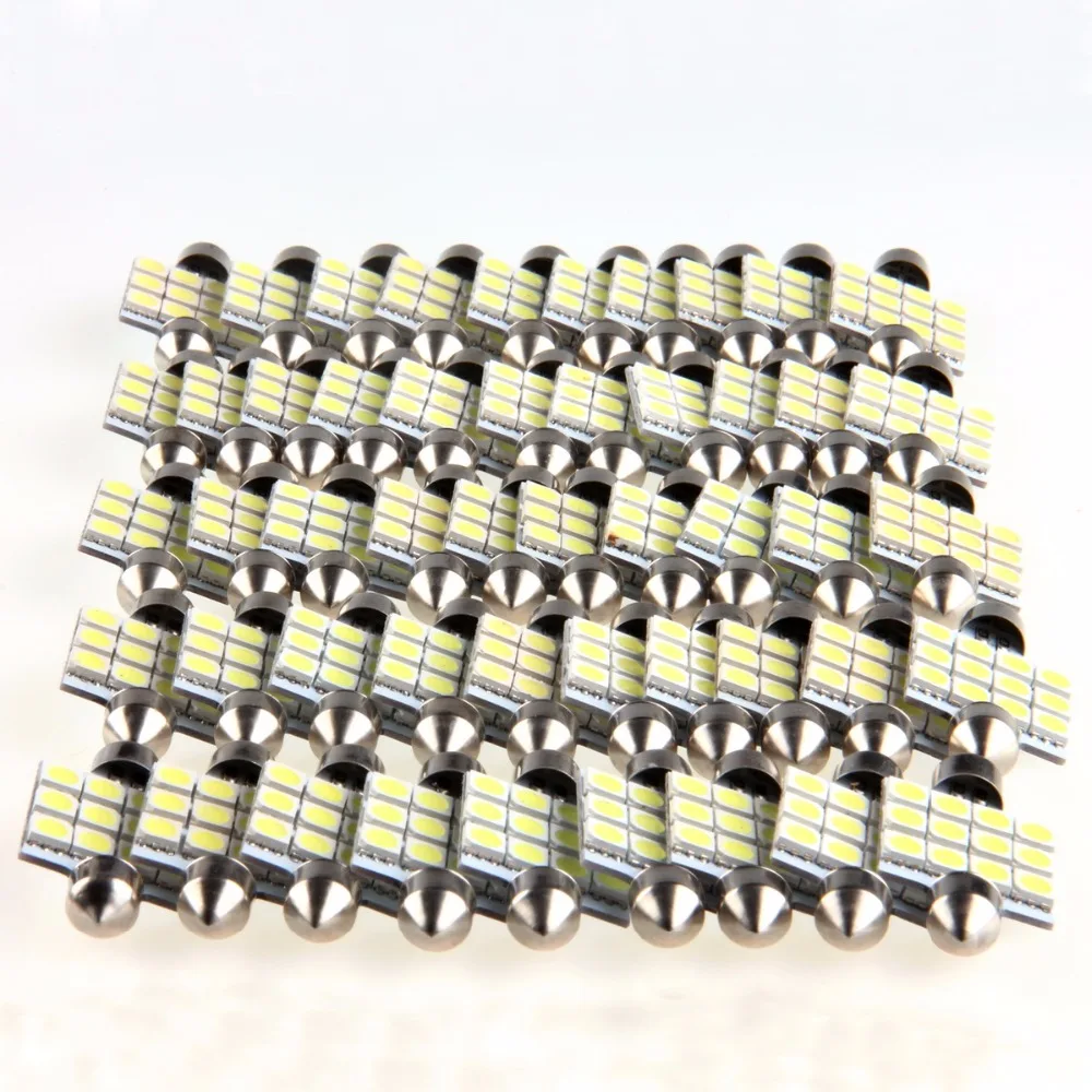 Posbay 50x41 мм 5050 12smd автомобильный Стайлинг белые светодиодные лампы Автомобильная