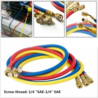 3pcs 2m car ac charging hoses tube for r134a r12 r22 r404 r502 air conditioning refrigerant tube 300 600 a20 14 thread hose