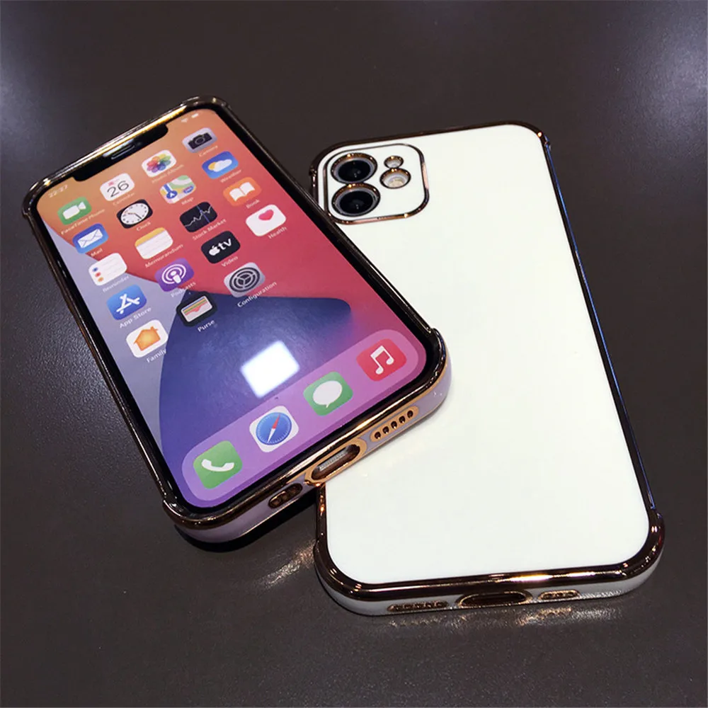 

moskado Electroplated Bumper Phone Case For iPhone 12 Pro Max 11 12 Mini XR XS Max X 7 8 Plus SE 2020 Camera Protection Cover