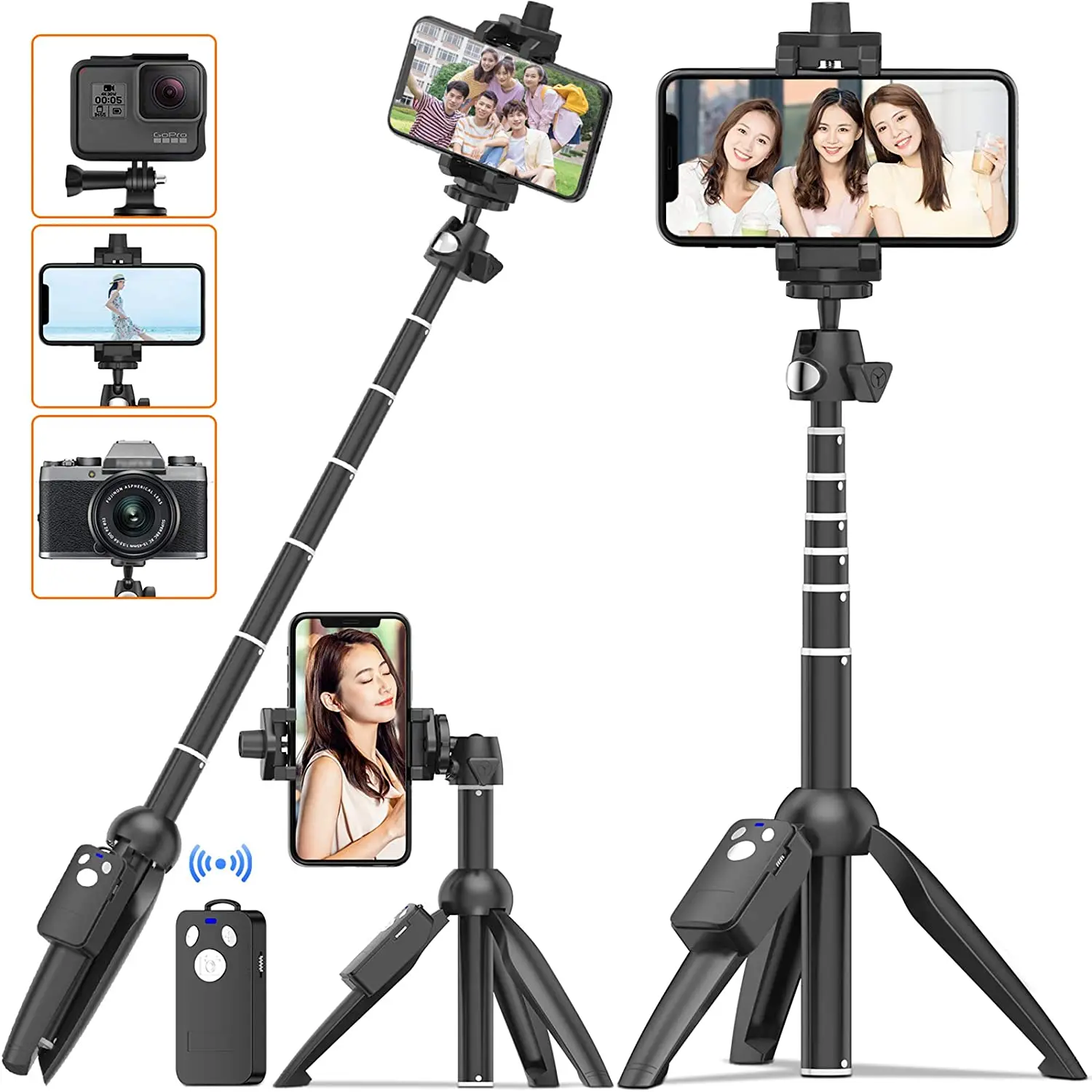 Селфи палка со штативом и поддержкой Bluetooth раздвижная Гибкая селфи 40 дюймов