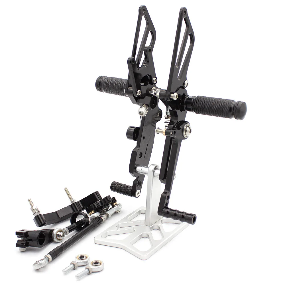 Black Для KTM 690 Duke 2012- CNC алюминиевый сплав Подножка для мотоцикла Подножка педаль peg Rearset задний комплект - Цвет: Black