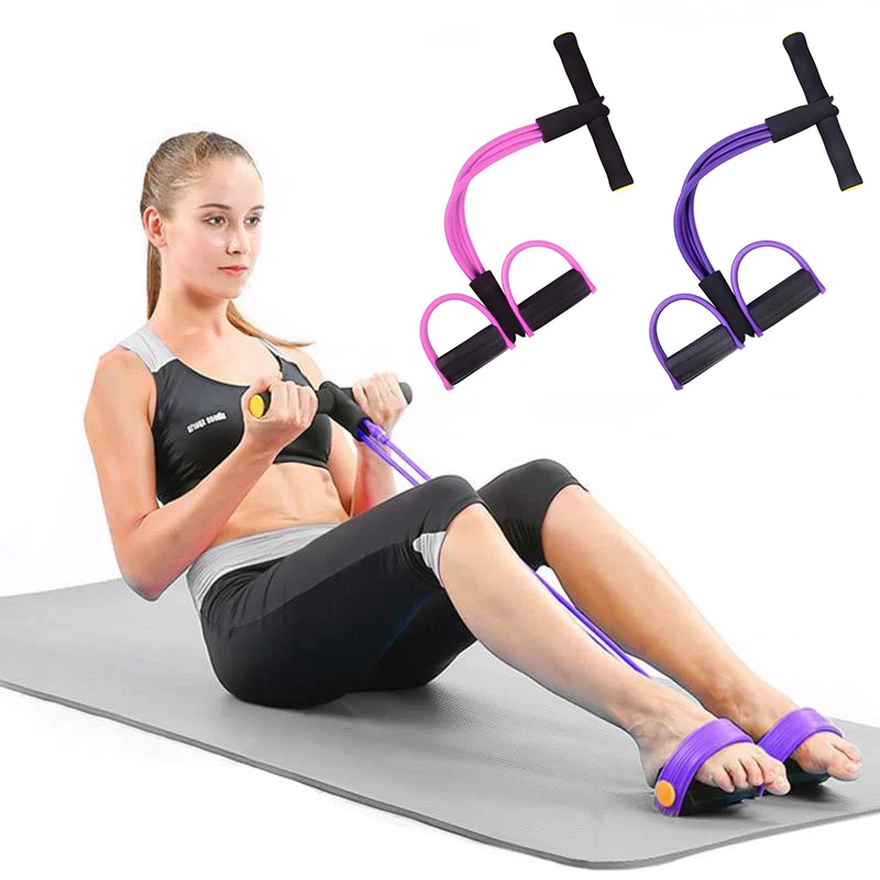 

Fitness 4 Tube Resistance Bands Latex Pedal Exerciser Sit-Up Pull Rope Expander Elastic Band Yoga Portable Equipment Gym Workout