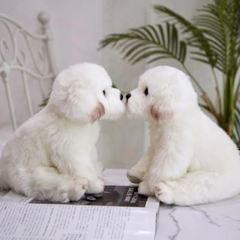 

High-Quality Handmade Simulation Maltese Dog Toy Doll Stuffed Plush Animal Kids