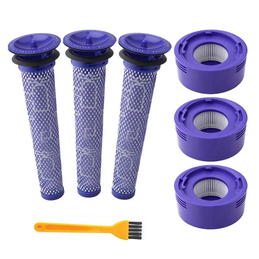 6 Pack Pre-Filters and 2 Pack HEPA Post-Filters Replacements Compatible Dyson V8 and V7 Cordless Vacuum Cleaners