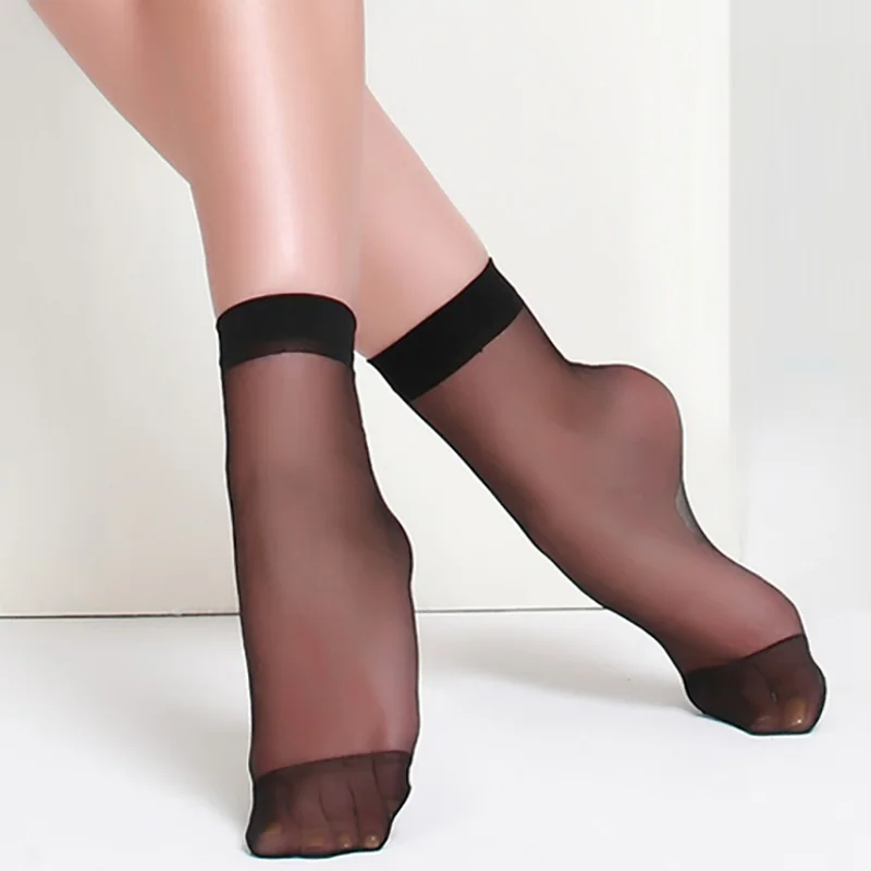 Женские летние носки ультратонкие женские с кристаллами 10 пар/лот VKMONY | Женская