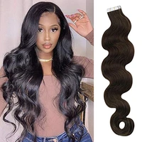 body wave tape in human hair extension skin weft adhesive invisible brazilian remy hair tapes in long wavy 40pcs100g