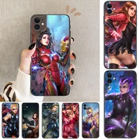 avengers two dimensional girl phone cases for iphone 11 pro max case 12 pro max 8 plus 7 plus 6s iphone xr x xs mini mobile cel