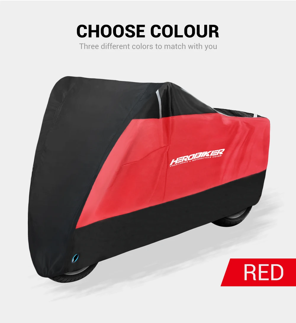 HEROBIKER мотоциклетная Крышка для улицы, крытая мотоциклетная Круизная уличная мотоциклетная крышка, УФ защитная мотоциклетная дождевик, 3 цвета