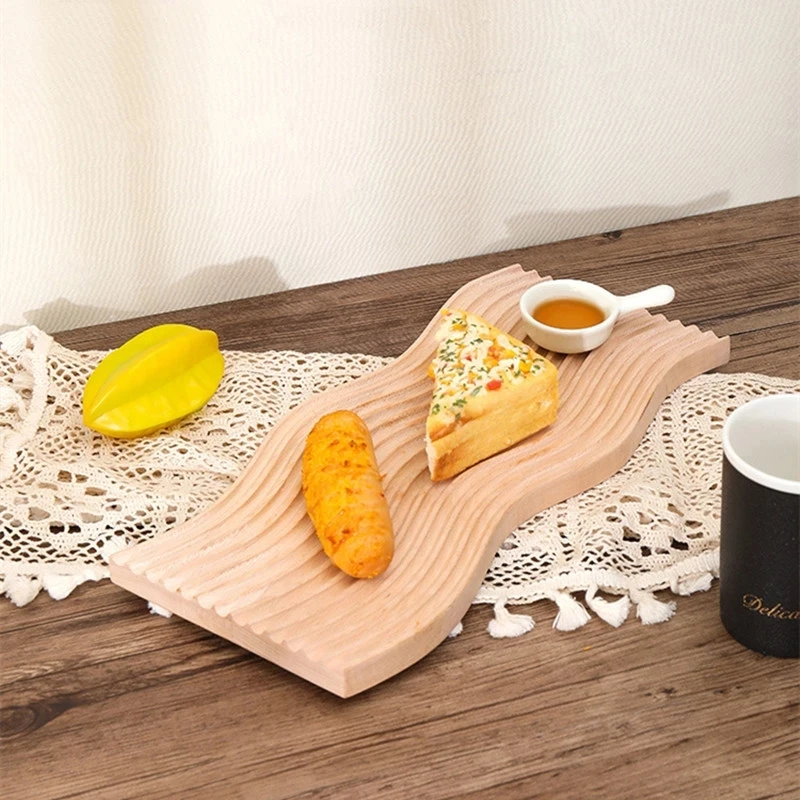 Тарелка для фруктов искусственная тарелка хлеба чая кофе Деревянные Волнистые
