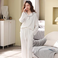 new 2021 spring 100 cotton pajamas set for women 2 pcs pyjamas suit high quality cotton sleepwear female lounge home clothes pj