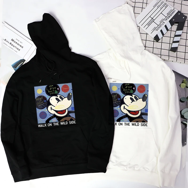 

Mickey Mouse Sweatshirt Women Harajuku Hoodie Kawaii Cartoon Hooded Streetwear Sweatshirts Casual Clothes Solid Autumn Hoodies