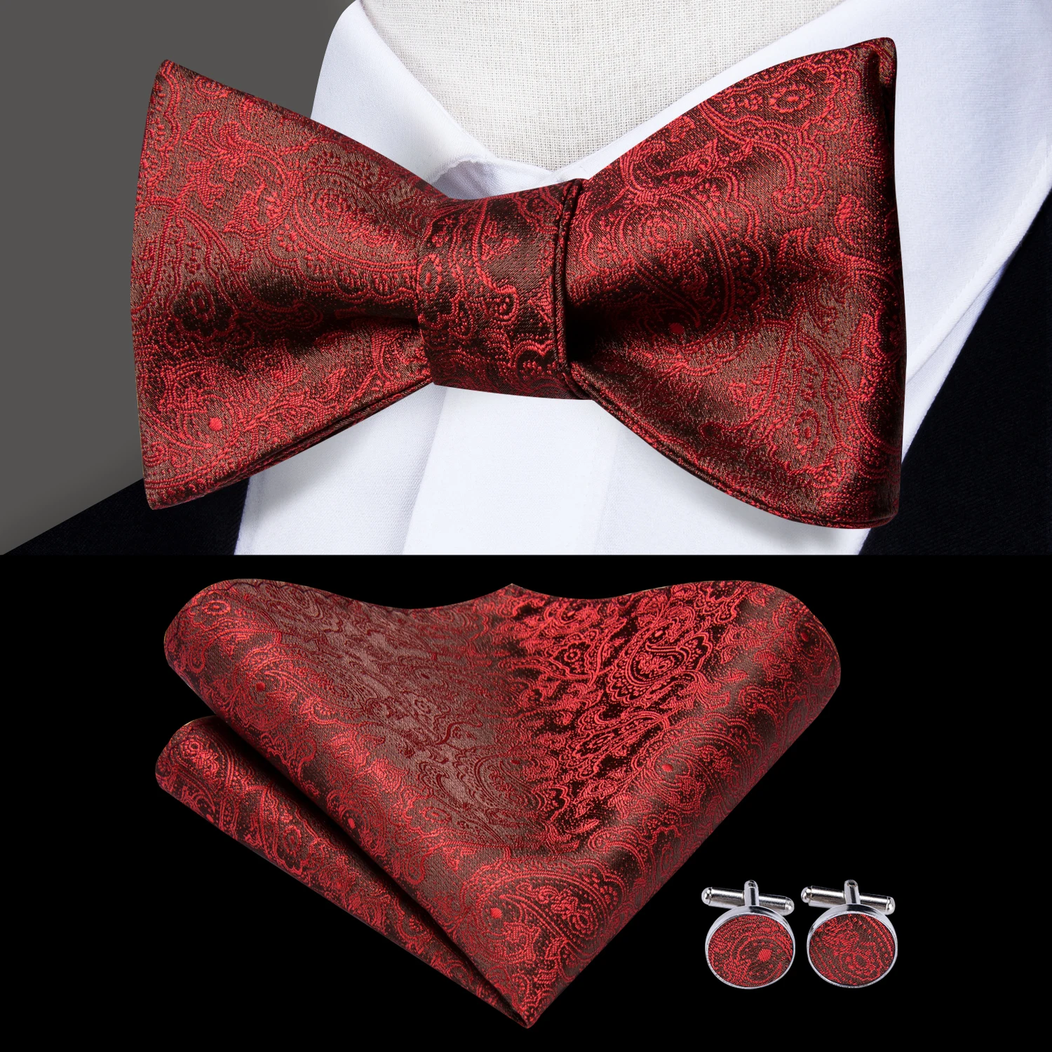 Hi Tie Классический мужской набор галстуков бабочек для свадебной вечеринки