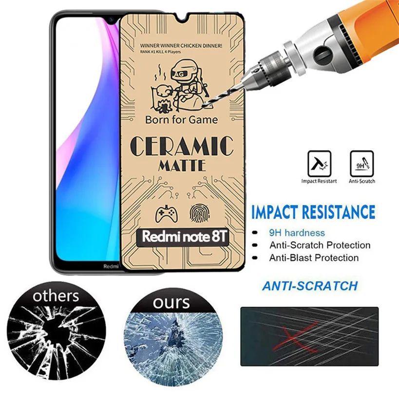 protectores de pantalla redmi note 8t, Cer&aacute;mica matte pel&iacute;cula para xiaomi redmi note 8pro protector de pantalla redmi note 9s 9a 9c 9 t moviles redmi 9 protector Camera redmi note 9 s cristal templado redmi note 8 t-1