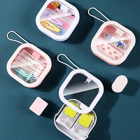 9 59 53 cm mini storage box pocket organizer plastic with tether for candy hairpin cotton swab tea bag storage boxes bins