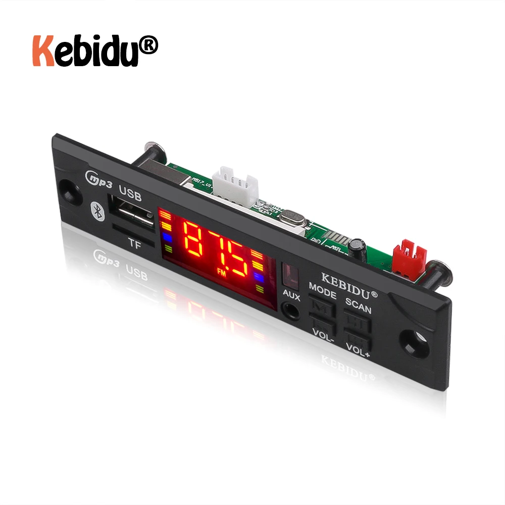 Kebidu 5V 12V Car Audio USB TF FM Radio Module Wireless Bluetooth MP3 WMA Decoder Board Player with Remote Control For | Электроника