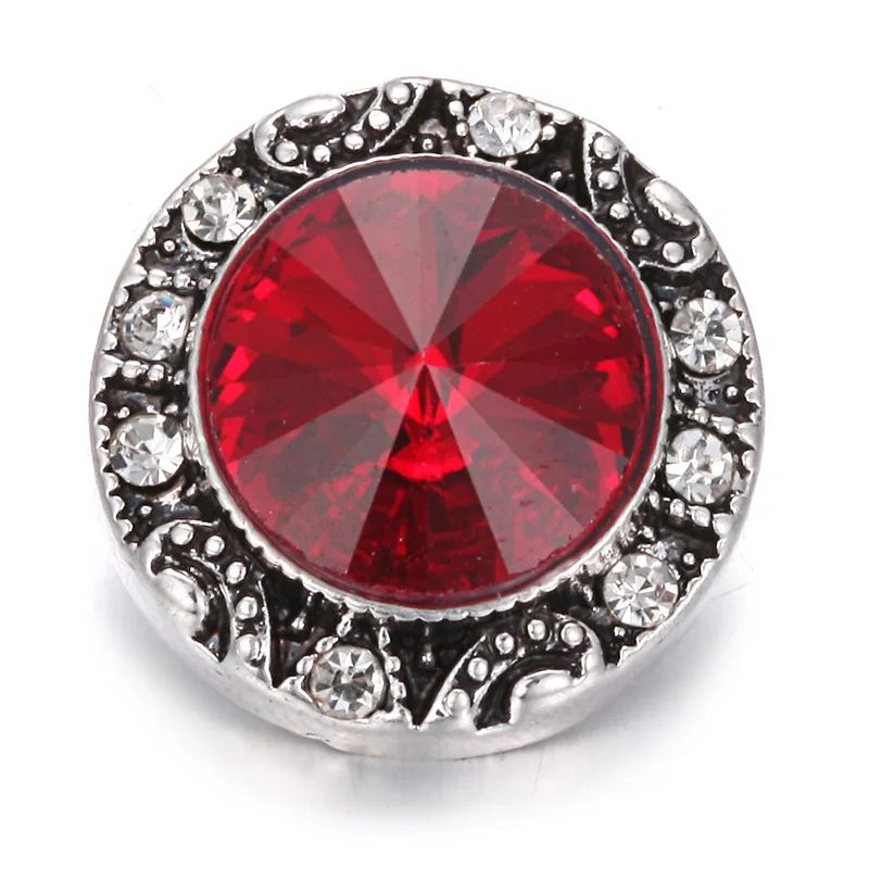 6 шт./лот новые кнопки ювелирные изделия со стразами красные 18 мм металлические