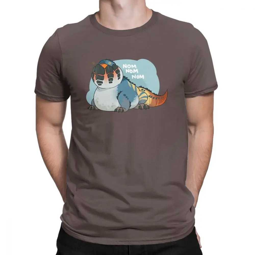 Dodogama Monster Hunter World футболки мужские хлопковые Забавные футболки футболка с круглым вырезом одежда с коротким рукавом Подарок Идея размера плюс - Цвет: Коричневый