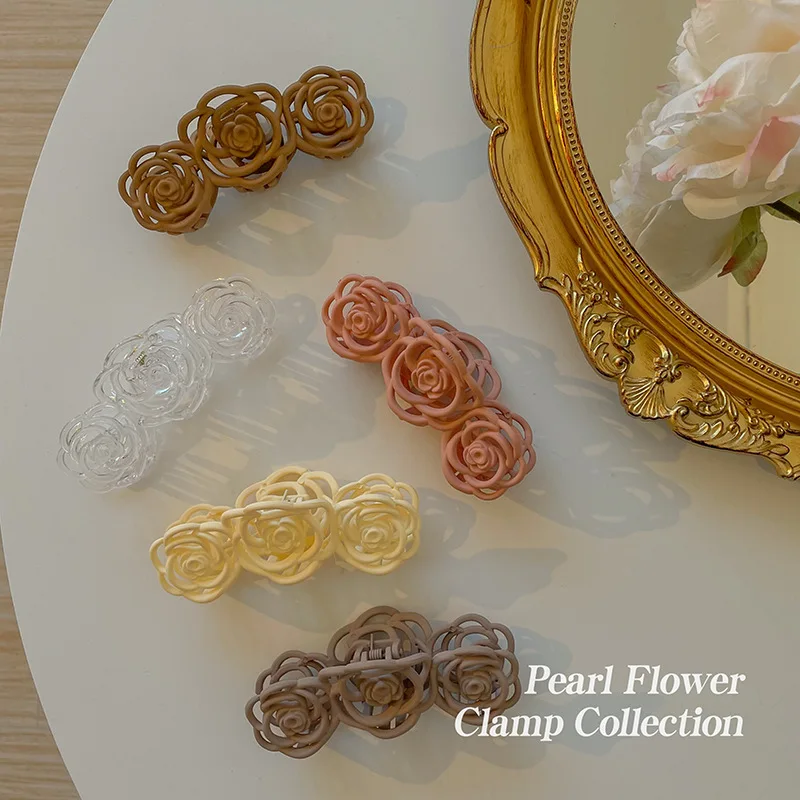 

Flower Hair Claws Hollow Rose Claw Clip Acrylic Hairpins Sweet Romantic Headwear Gifts New Fashion Hair Accessories For Women