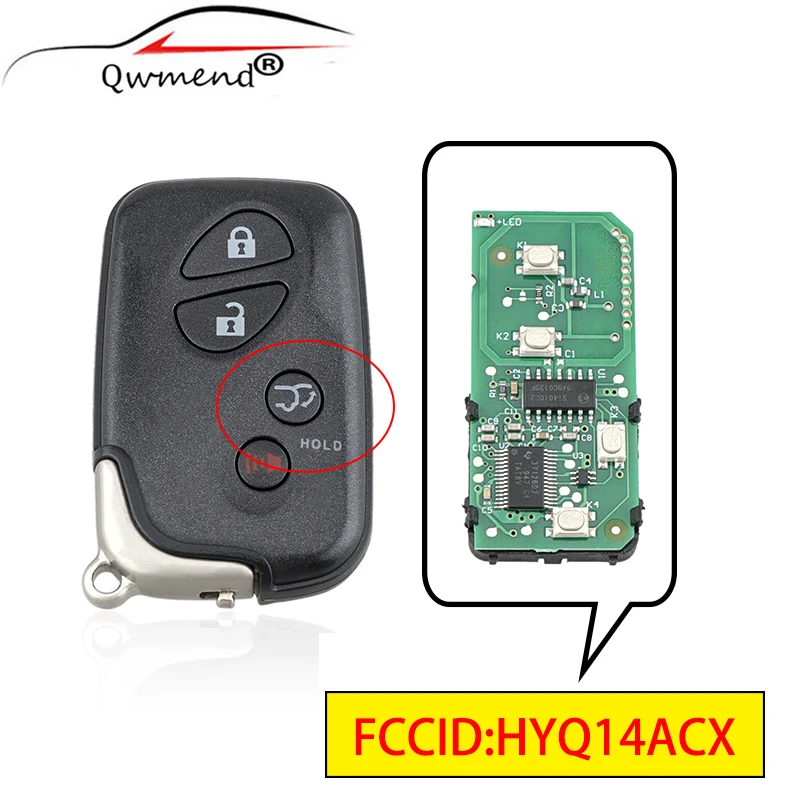 4 кнопки QWMEND HYQ14ACX автомобильный дистанционный ключ для Lexus RX350 RX450 RX450h GX460 LX570 CT200h