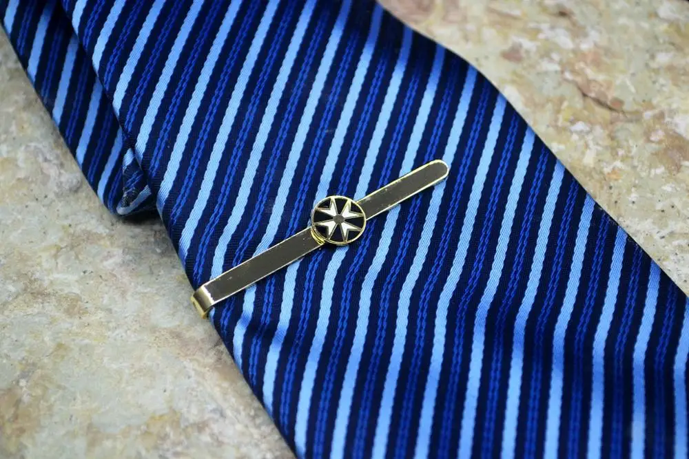 Simple Personality Masonic Knight Tie Clips White and Black Cross Pattern Metal Gold Freemason Badge Men Clothing Decor | Дом и сад